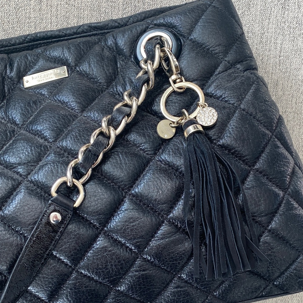 Kate Spade Quilted Black Leather Handbag - Picture 6 of 7